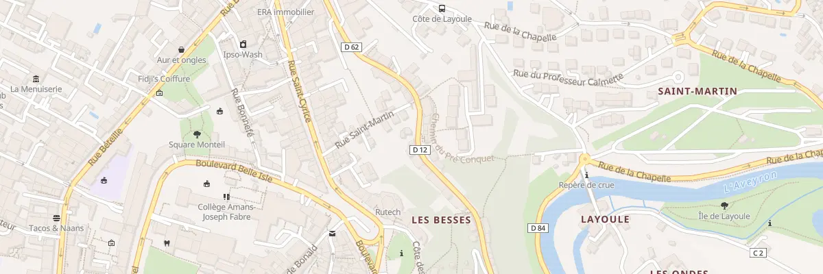 Plan du 22 Av de Montpellier à Rodez