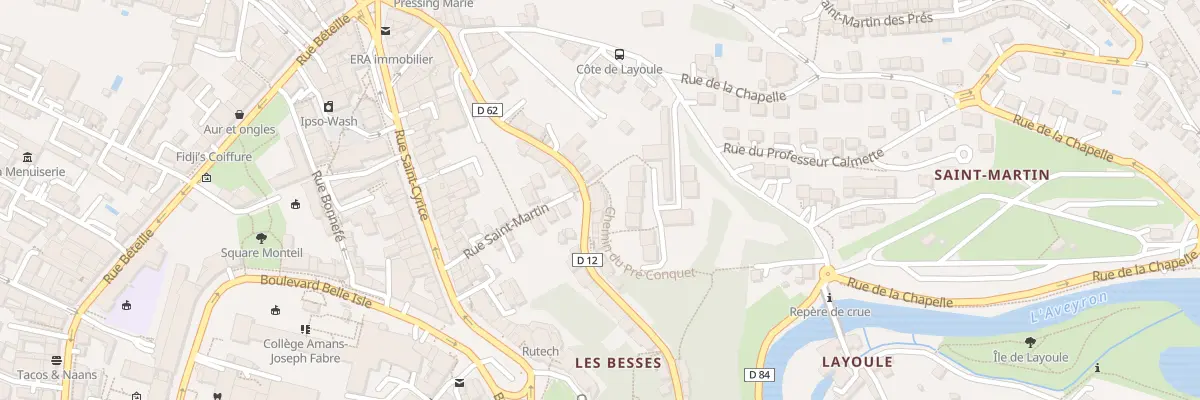 Plan du 17 Av de Montpellier à Rodez
