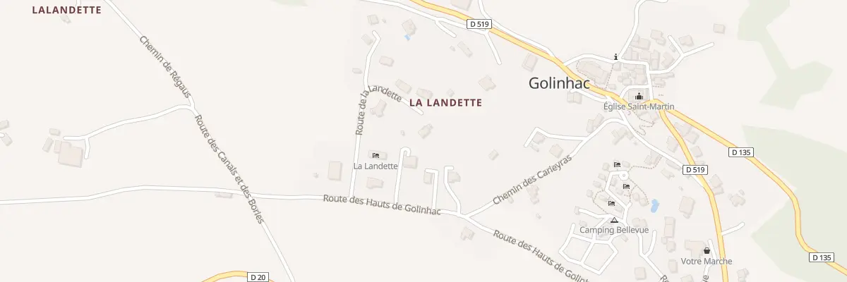 Plan de La Landette à Golinhac