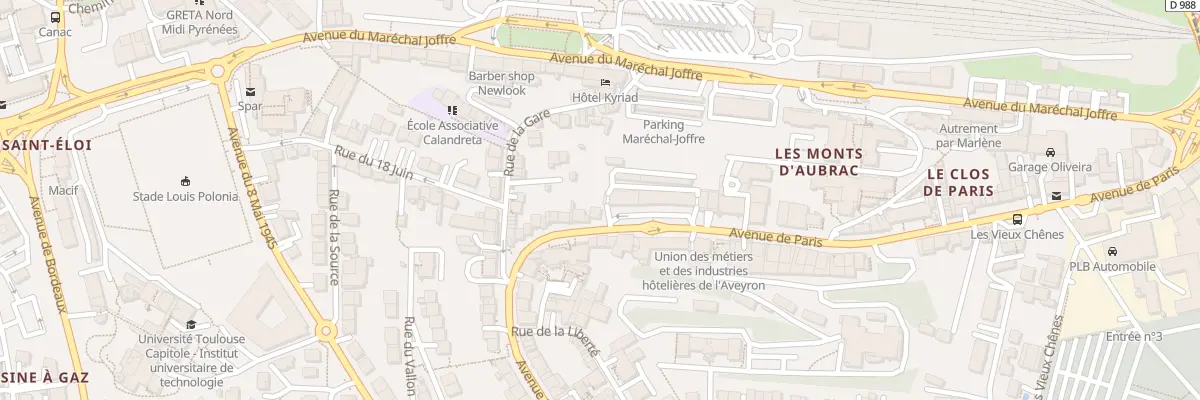 Plan du 15 Av de Paris à Rodez