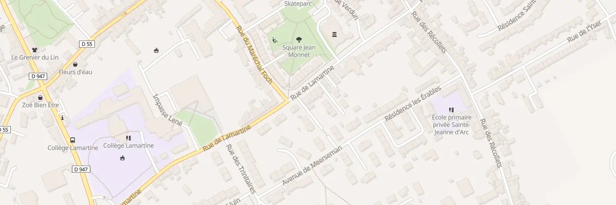 Plan du 25 Rue Lamartine à Hondschoote