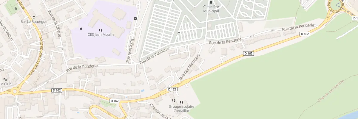 Plan de la Rue de la Penderie à Rodez