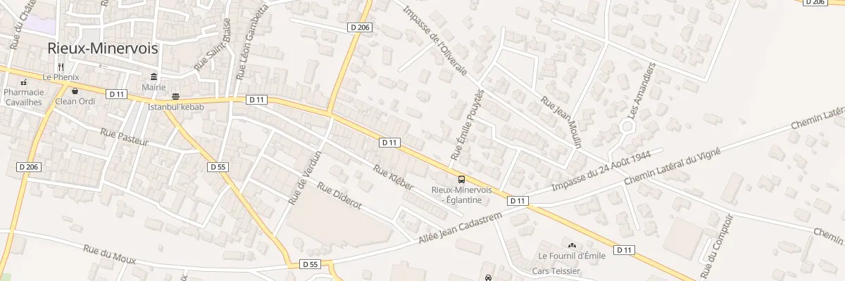 Plan du 91 Av du 24 Août 1944 à Rieux-Minervois