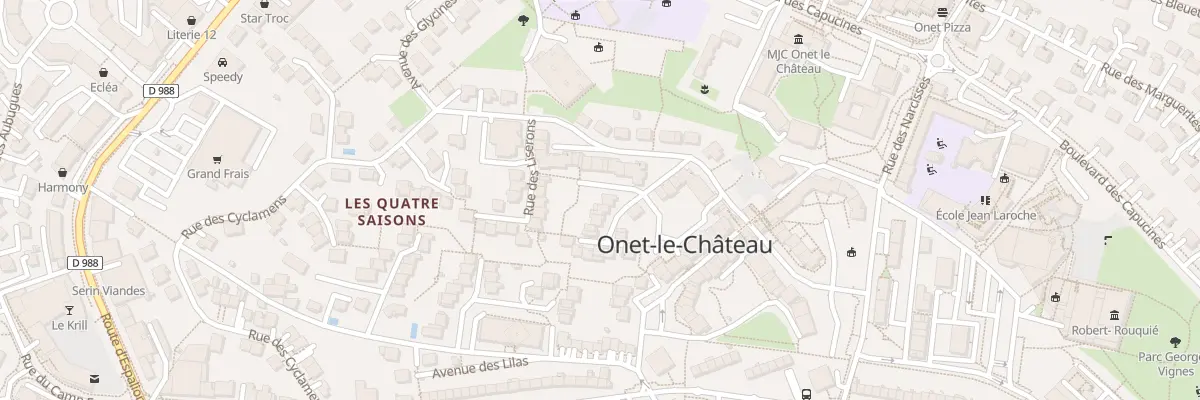 Plan du 2 Rue des Pervenches à Onet-le-Château