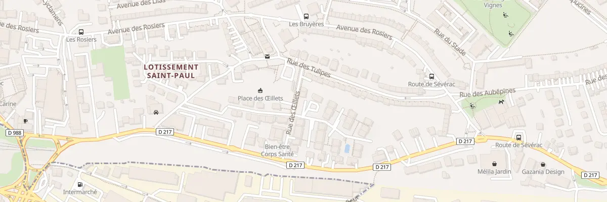 Plan du 1 Rue des Oeillets à Onet-le-Château