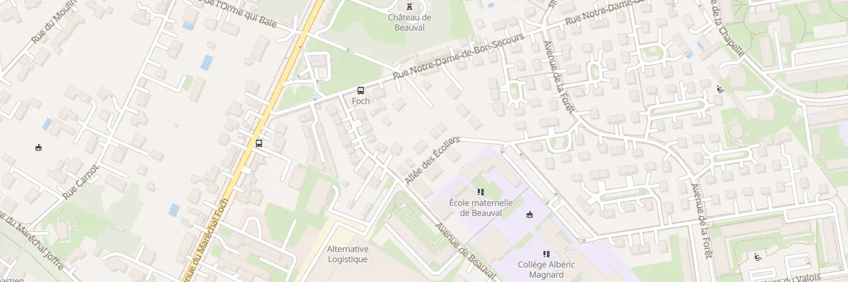 Plan du 7 All des Écoliers à Senlis