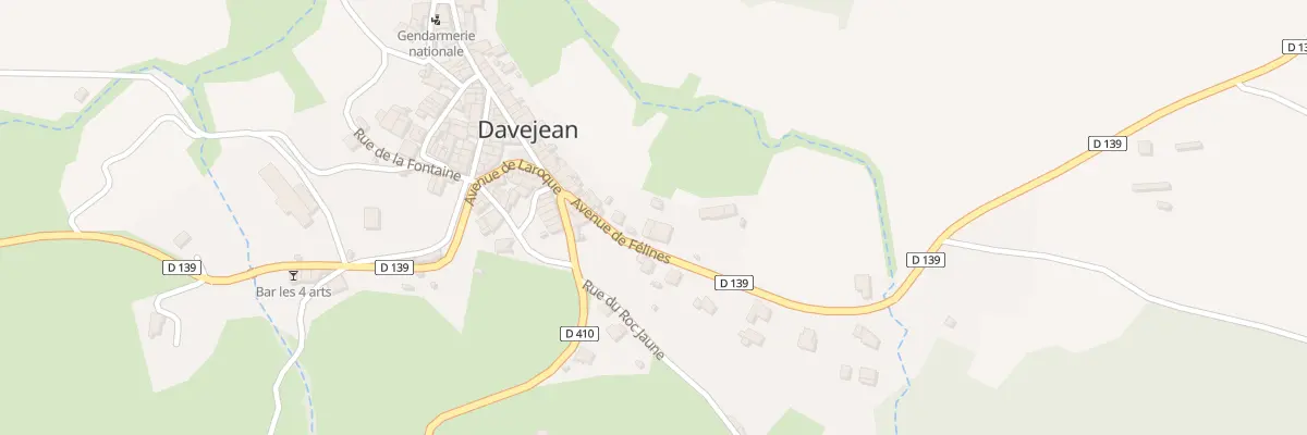 Plan du 15 Av de Félines à Davejean