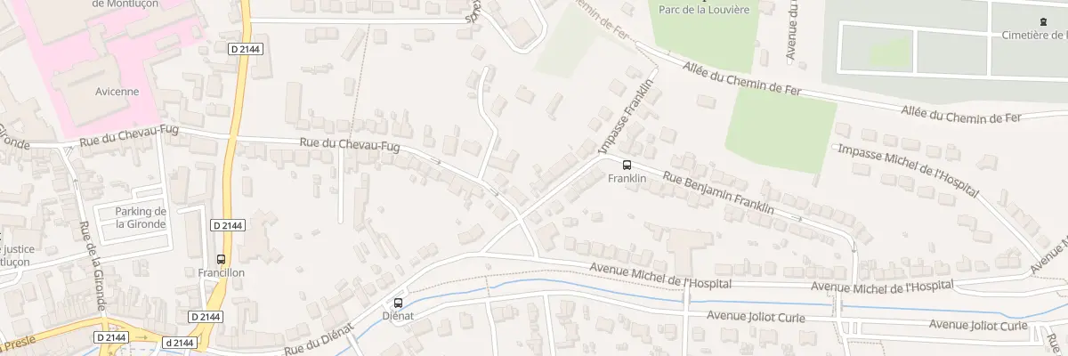 Plan du 3 Rue Franklin à Montluçon