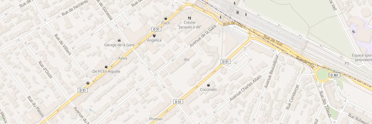 Plan du 15 Av de la Gare à Pontault-Combault