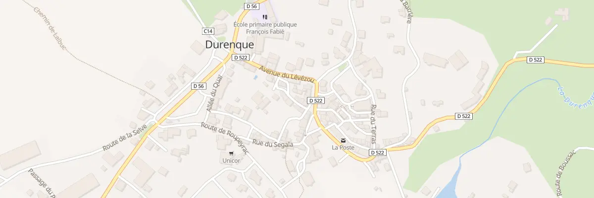 Plan de Pl du Bourg à Durenque