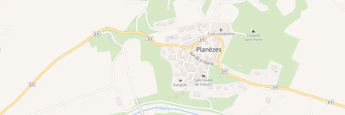 Plan de la Rue du Château à Planèzes