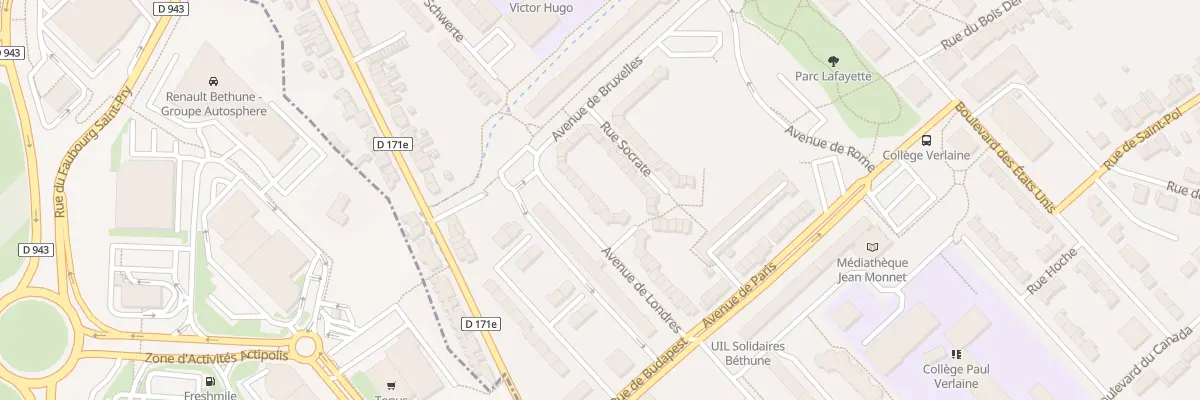 Plan du 11 Av de Londres à Béthune