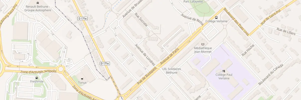 Plan du 19 Av de Londres à Béthune