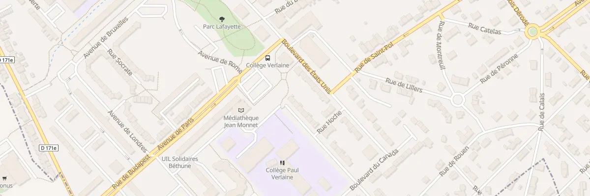 Plan du 1 Rue Paul Verlaine à Béthune
