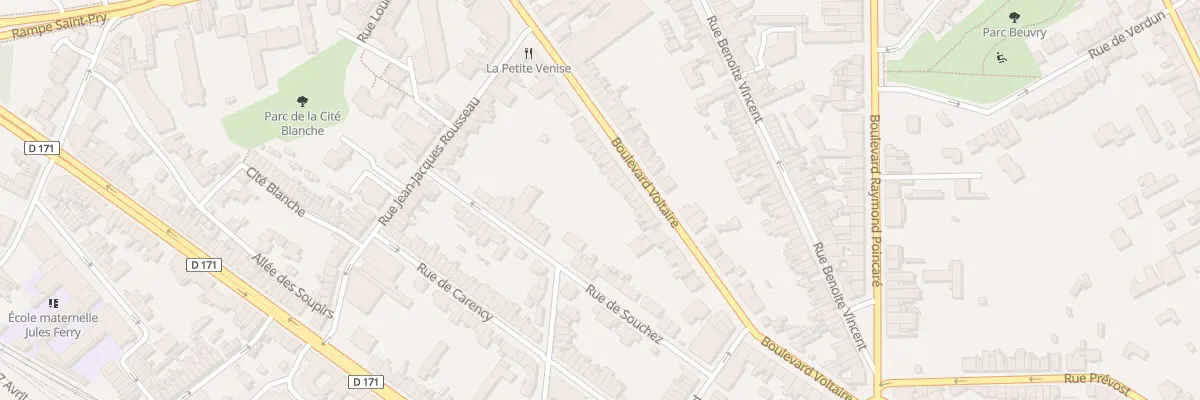 Plan du 208 Bd Voltaire à Béthune