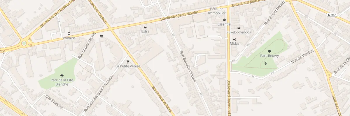 Plan du 100 Rue Benoite Vincent à Béthune