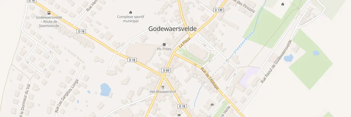Plan du 2 Rue de l’Abbaye à Godewaersvelde