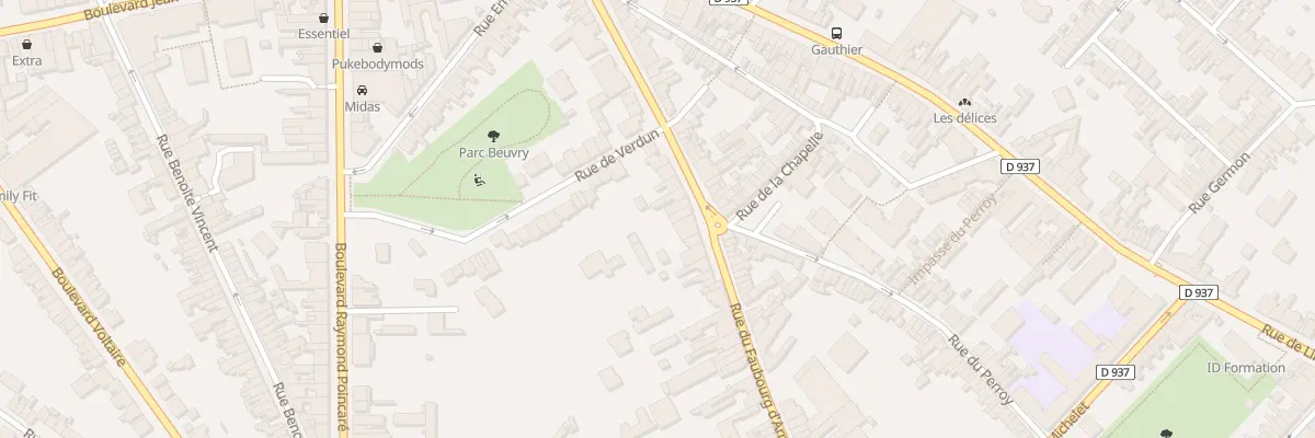 Plan du 206 Rue du Faubourg d’Arras à Béthune