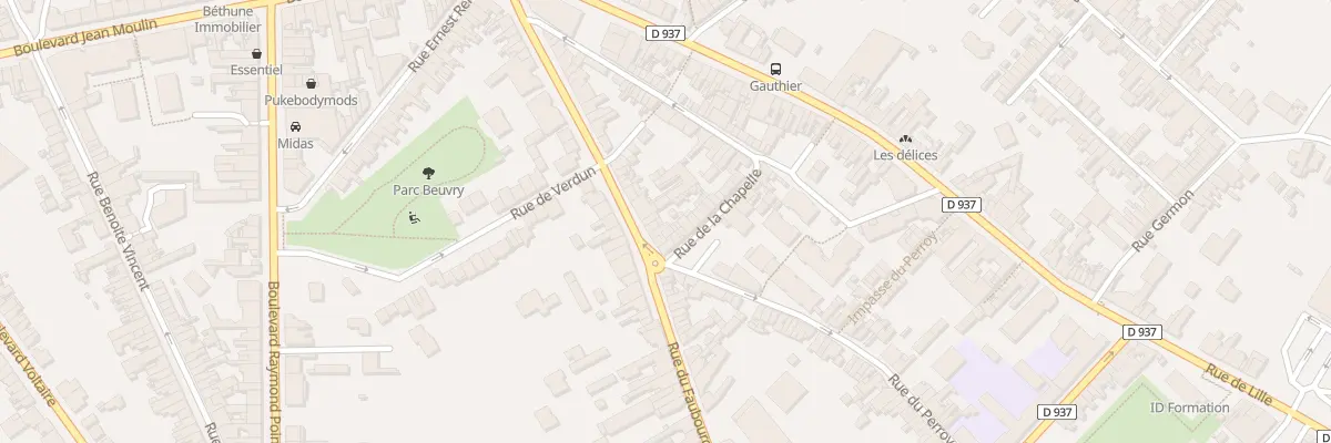 Plan du 201 Rue du Faubourg d’Arras à Béthune
