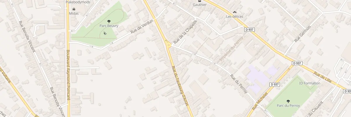 Plan du 261 Rue du Faubourg d’Arras à Béthune