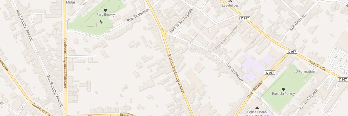 Plan du 291 Rue du Faubourg d’Arras à Béthune