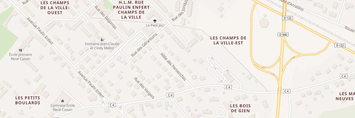 Plan du 8 All des Pervenches à Gien