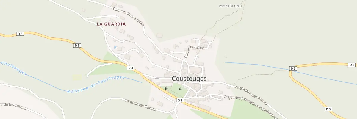 Plan du 68 Le Village à Coustouges