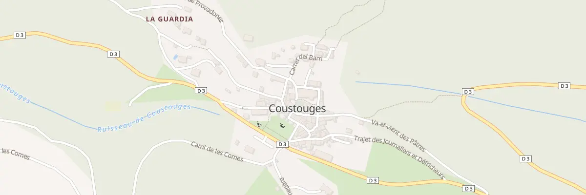 Plan du 52 Le Village à Coustouges