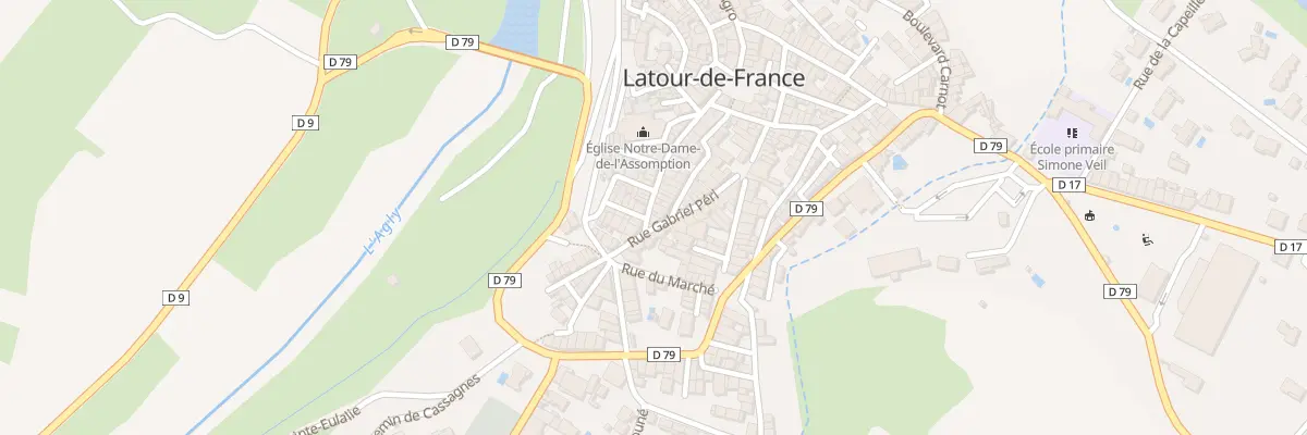Plan du 1 Rue Aristide Briand à Latour-de-France