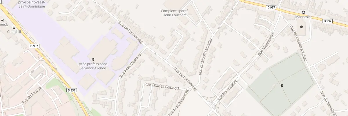 Plan du 497 Rue de l’Université à Béthune