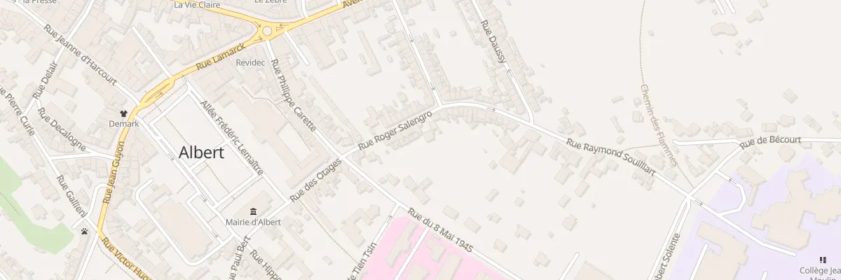 Plan du 18 Rue Roger Salengro à Albert