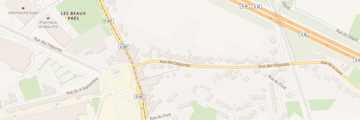 Plan du 38 Rue des Deportes à Verquigneul