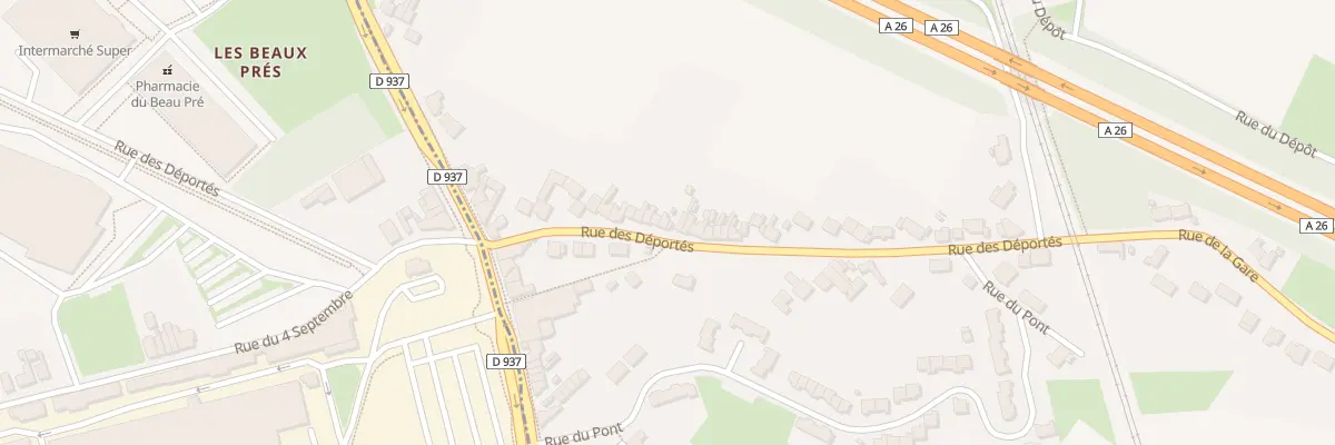 Plan du 36 Rue des Deportes à Verquigneul