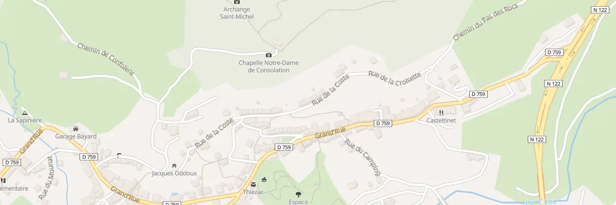 Plan du 25 Rue de la Coste à Thiézac