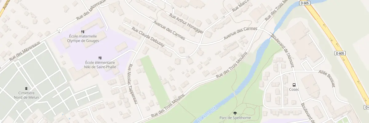 Plan du 15 Rue Claude Debussy à Melun
