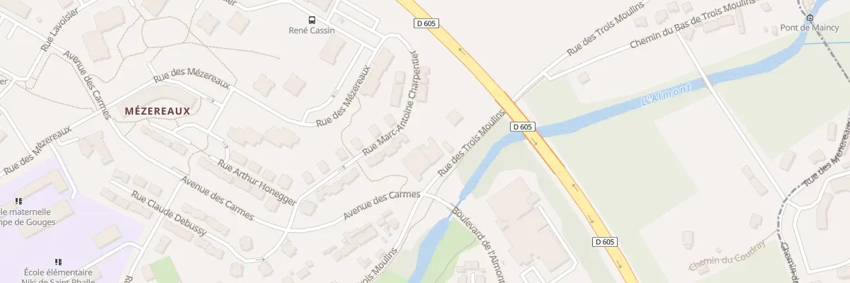 Plan du 93 Rue des 3 Moulins à Melun