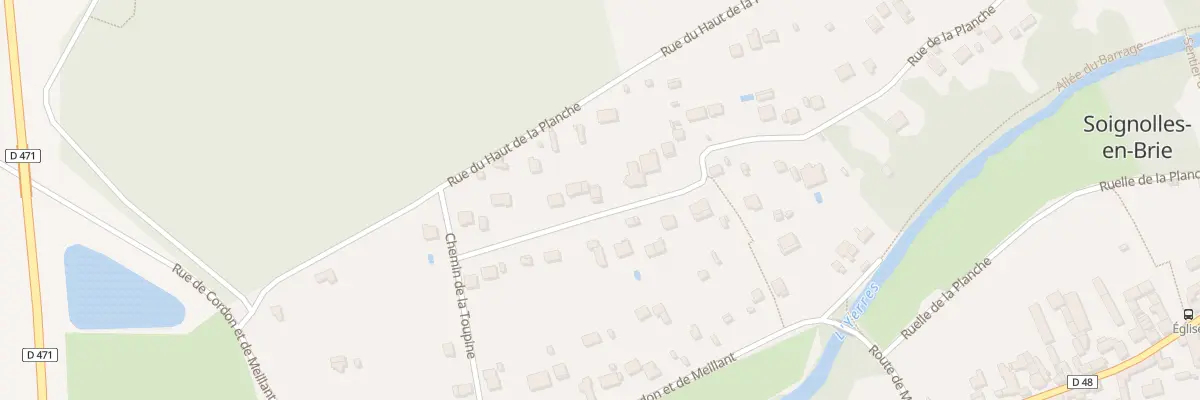 Plan du 64 Rue de la Planche à Soignolles-en-Brie