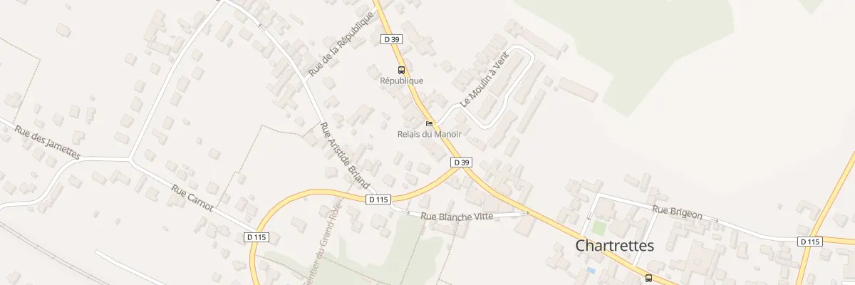 Plan de la Rue Georges Clémenceau à Chartrettes