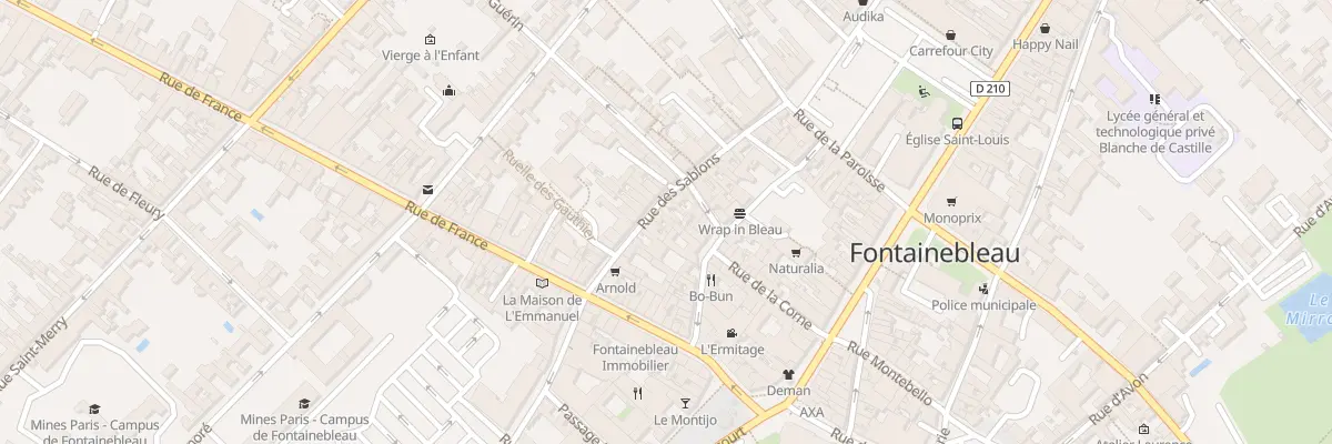 Plan du 12 Rue des Sablons à Fontainebleau