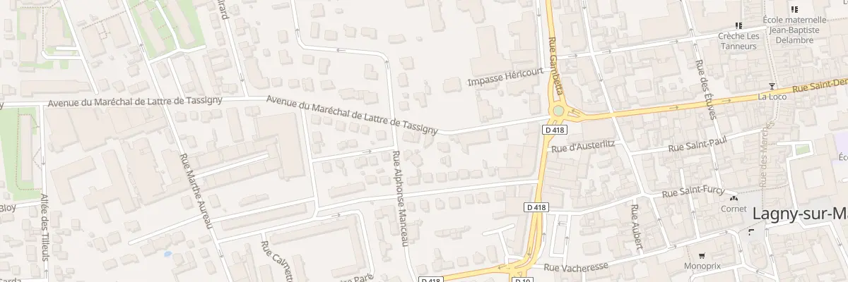 Plan du 15 Av Mal de Lattre de Tassigny à Lagny-sur-Marne