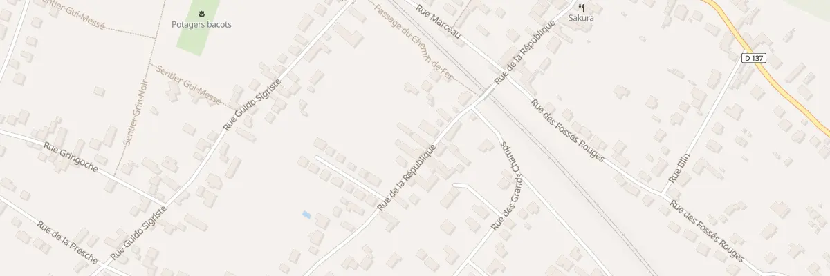 Plan de la Rue de la République à Bois-le-Roi