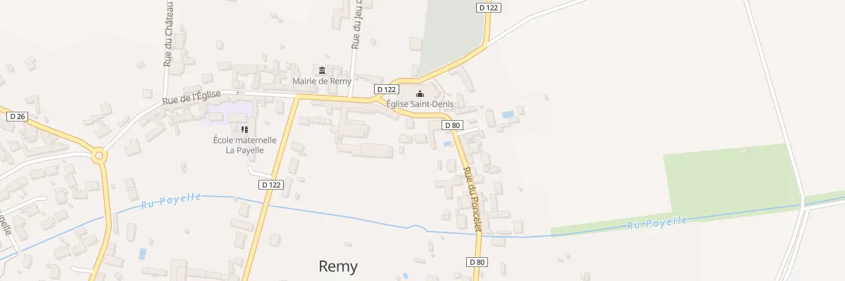 Plan de la Rue de l’Eglise à Remy
