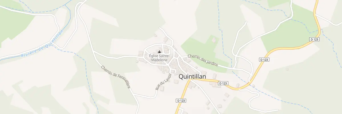 Plan de la Rue du Centre à Quintillan