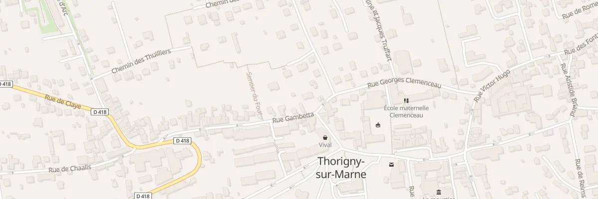 Plan du 20 Rue Gambetta à Thorigny-sur-Marne