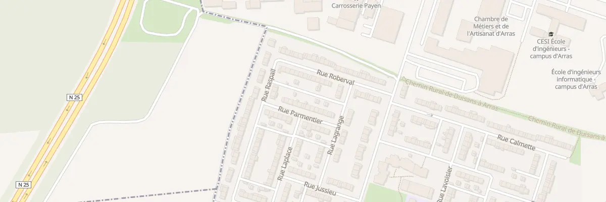 Plan du 14 Rue Parmentier à Arras