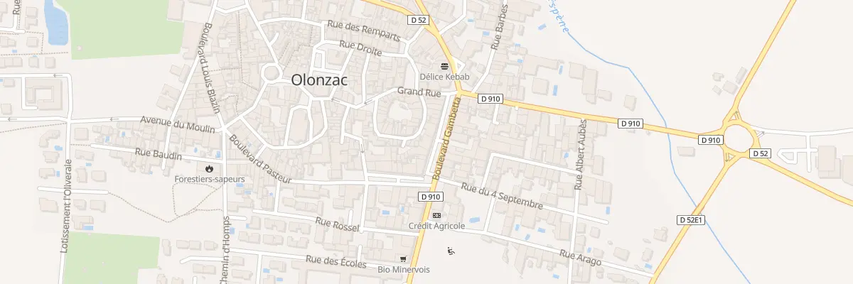 Plan du 7 All General de Gaulle à Olonzac