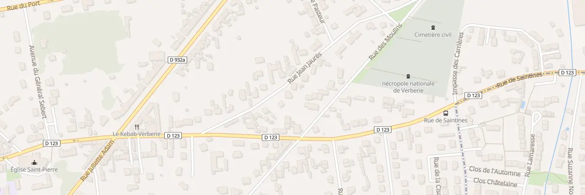 Plan du 10 Rue Jean Jaurès à Verberie