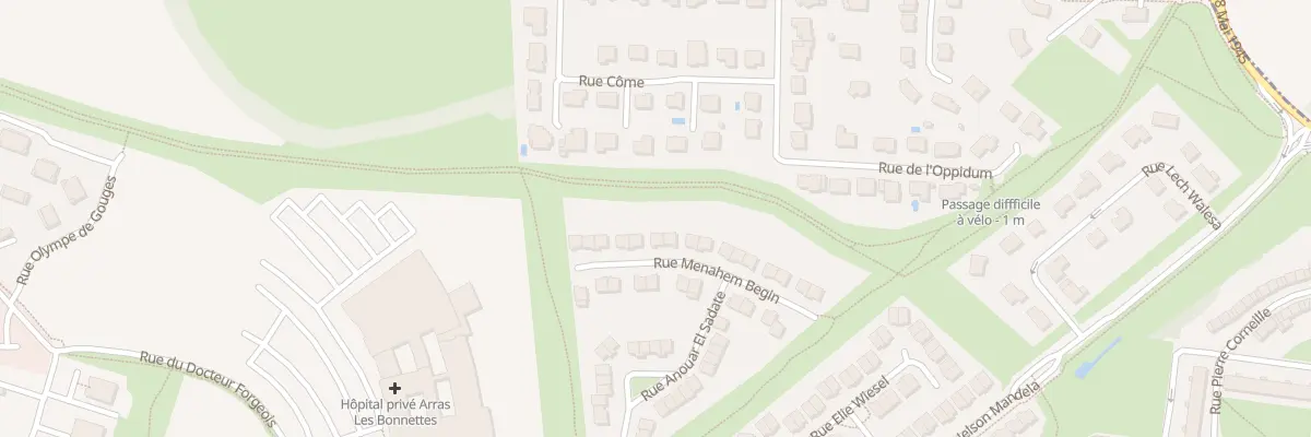 Plan du 22 Rue Menachem Begin à Arras