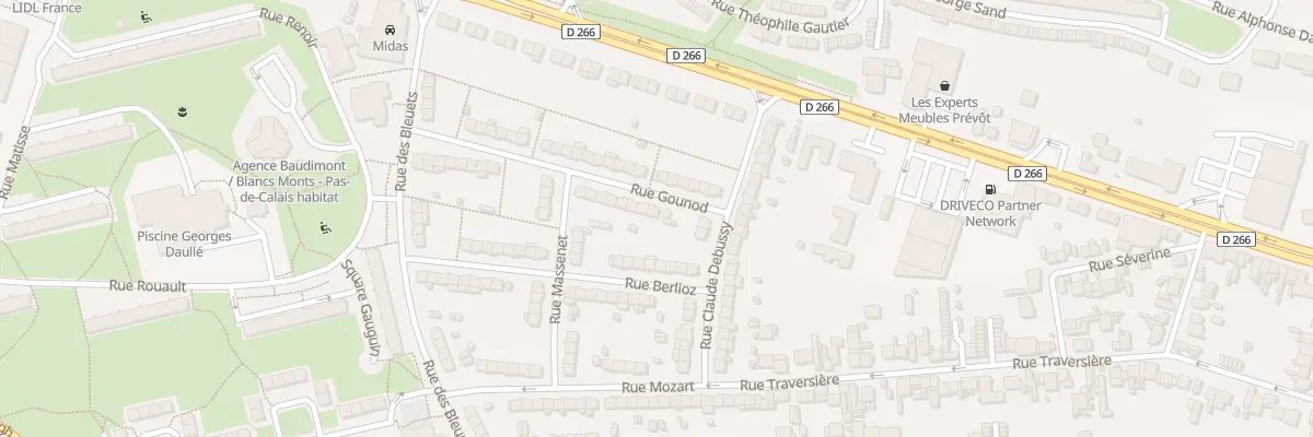 Plan du 1 Rue Gounod à Arras