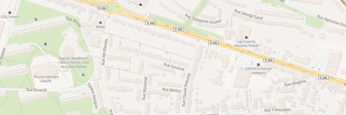 Plan du 12 Rue Gounod à Arras